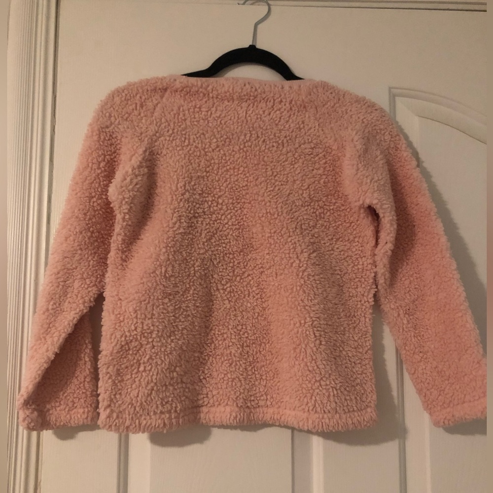 Pink Sherpa top with unicorn design